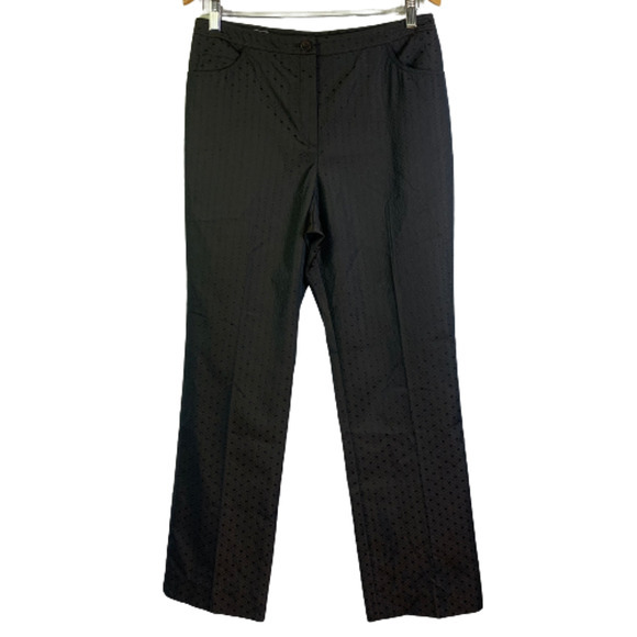 BERNARD ZINS Black Quilted Polka-Dot Trouser Pants - Picture 1 of 13